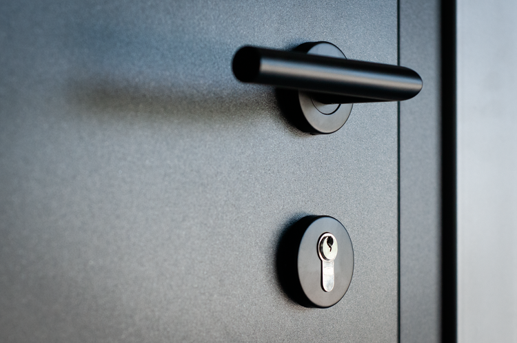 Modernes Haus mit Gartenanlage und gepflastertem Weg