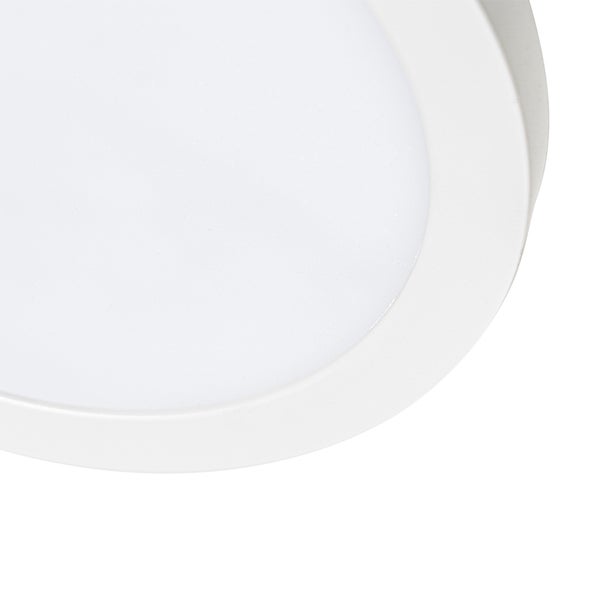 Einbau- oder Aufbaustrahler weiß 22 cm inkl. LED 3 Stufen dimmbar bis warm - Trans