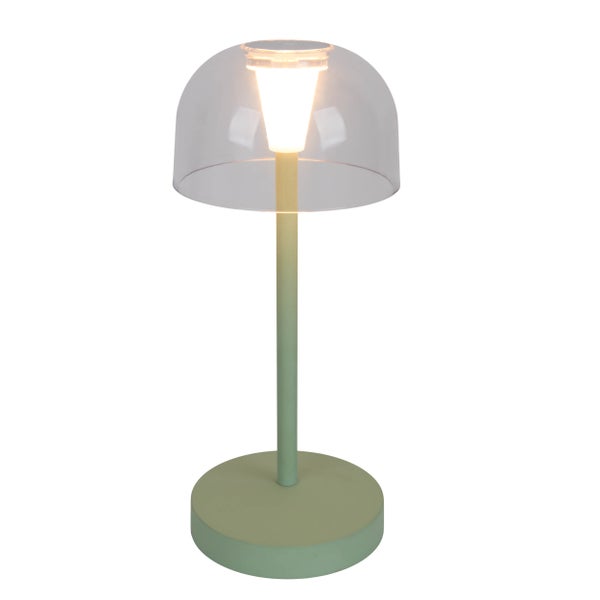 Tischleuchte mit durchsichtigem Schirm