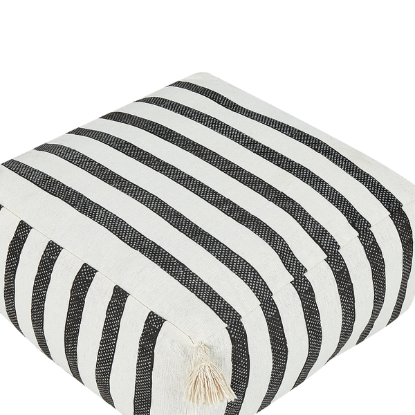 Quadratischer Pouf mit Streifenmuster