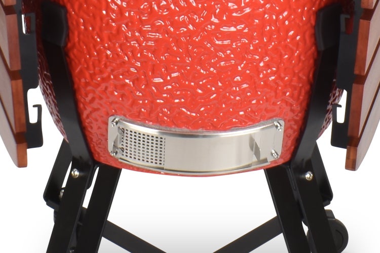Kamado SE-23,5 Grill Rot 60 cm Grilldurchmesser BBQ Keramik Holzkohlegrill Grill mit Holzkohle
