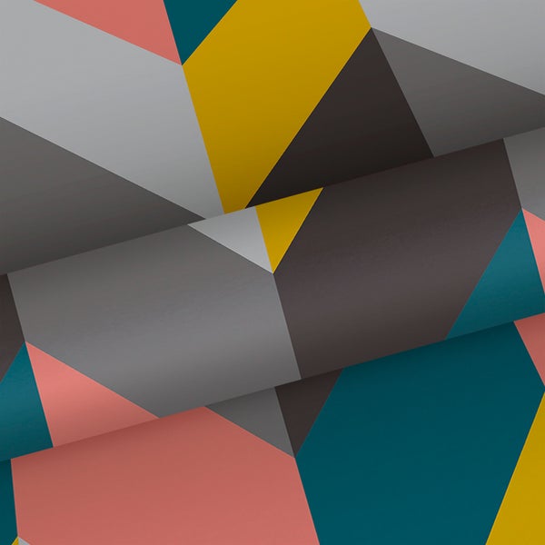 Walls4You Tapete Fischgrätmuster Multicolor - 53 cm x 10 m - 640115