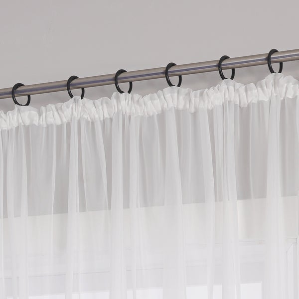 Gardine aus Voile mit Gardinenstange und Ringen