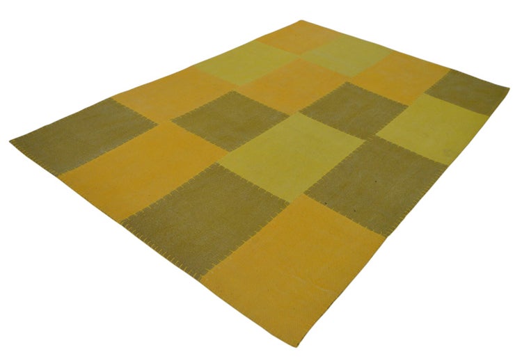 Kurzflor Teppich Zayn Multi / Gelb Patchwork, Retro 160 x 230 cm