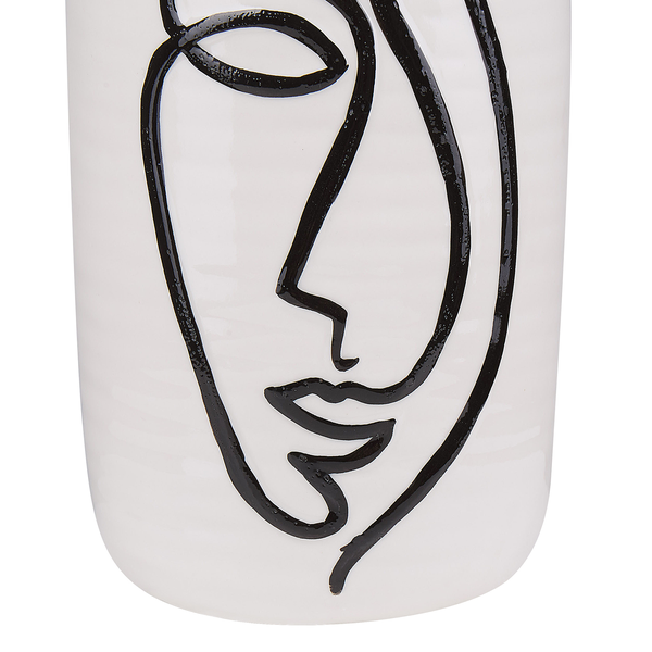 Blumenvase AENUS Steinzeug 22 cm Weiß