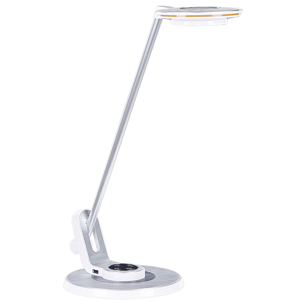 LED Schreibtischlampe CORVUS mit Dimmer Metall Weiß / Silber