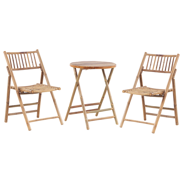 Bistro Set klappbar SAVELLETRI Bambusholz Braun
