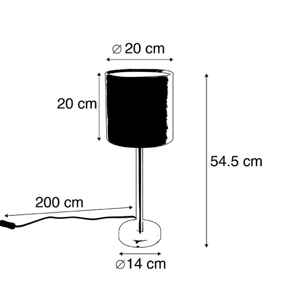 Messing Tischlampe mit gelbem Schirm 20 cm - Simplo