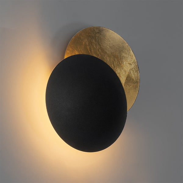 Moderne Wandlampe schwarz mit Gold - Sunrise