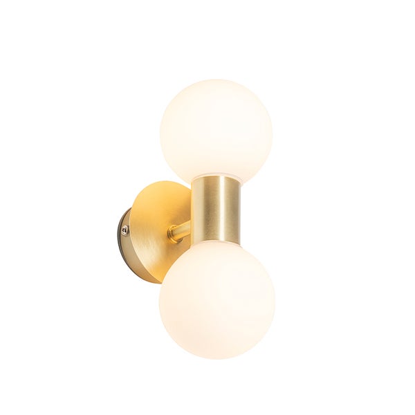 Moderne Wandleuchte gold IP44 2-flammig - Cederic