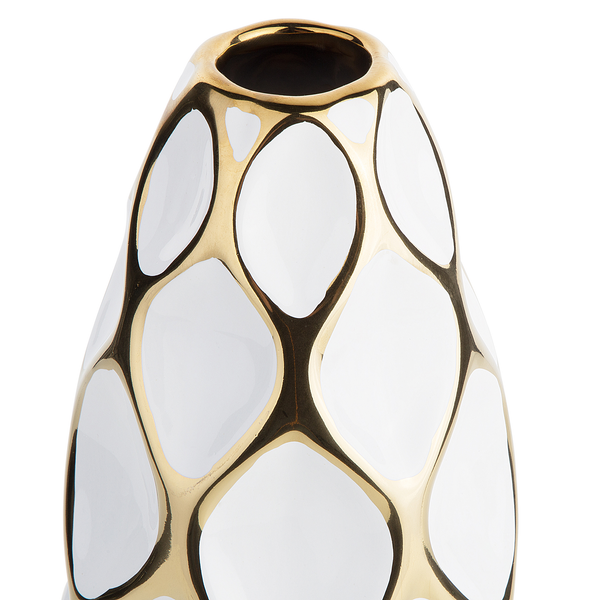 Blumenvase AVILA Steinzeug 36 cm Weiß