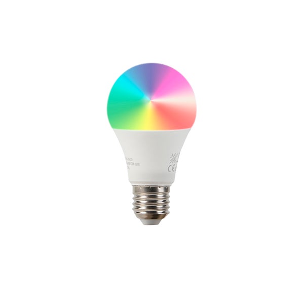 Smarte Bogenlampe Chrom mit weißem Schirm inkl. Wifi A60 - Arc Basic