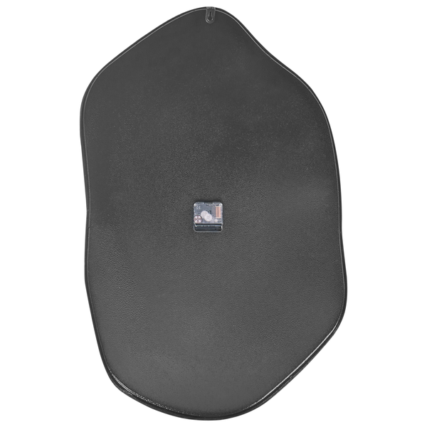 Rückseite einer unregelmäßig geformten Wanduhr