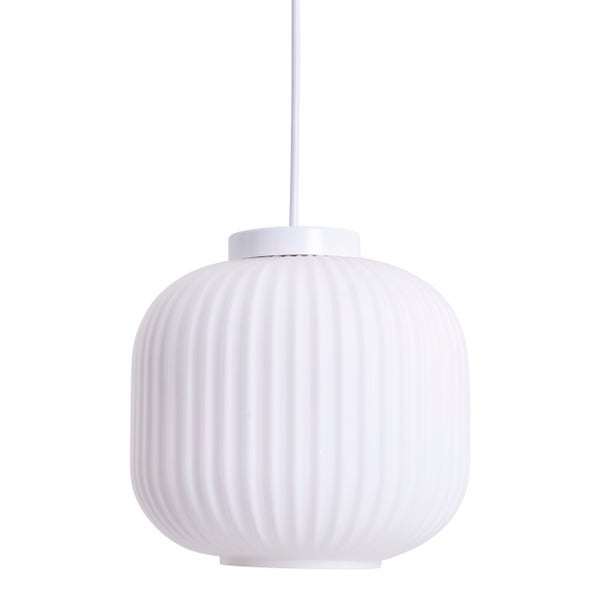 Hängelampe mit geripptem Lampenschirm