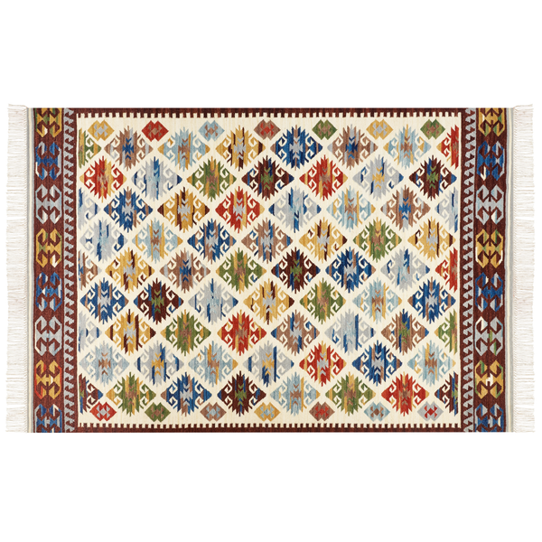 Teppich AKNALICH Bunt 200 x 300 cm Wolle Kelim