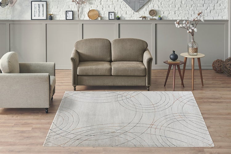 Kurzflor Teppich Tranquiluxe Grau / Multi 10 mm Modern 120 x 170 cm