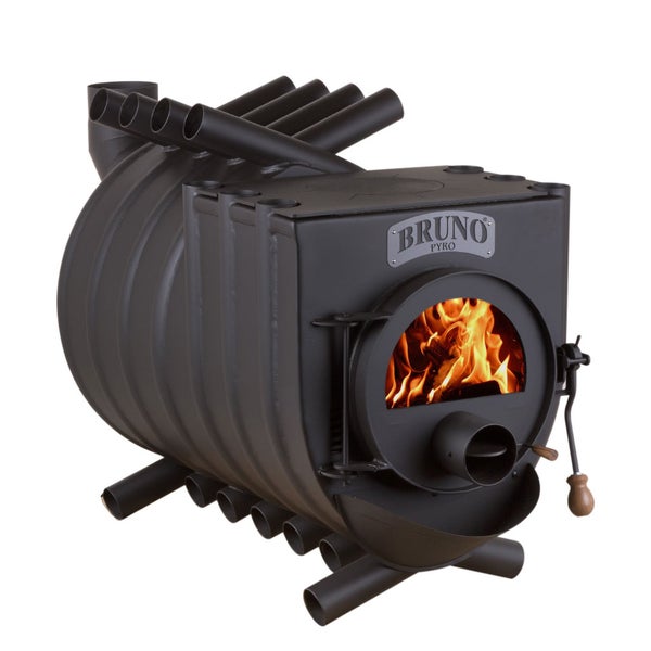 Bruno Pyro Holzofen mit brennendem Feuer