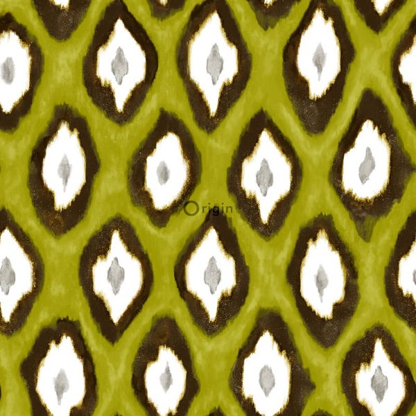 Origin Wallcoverings Tapete Ikat-Motiv Ockergelb - 53 cm x 10.05 m - 346921