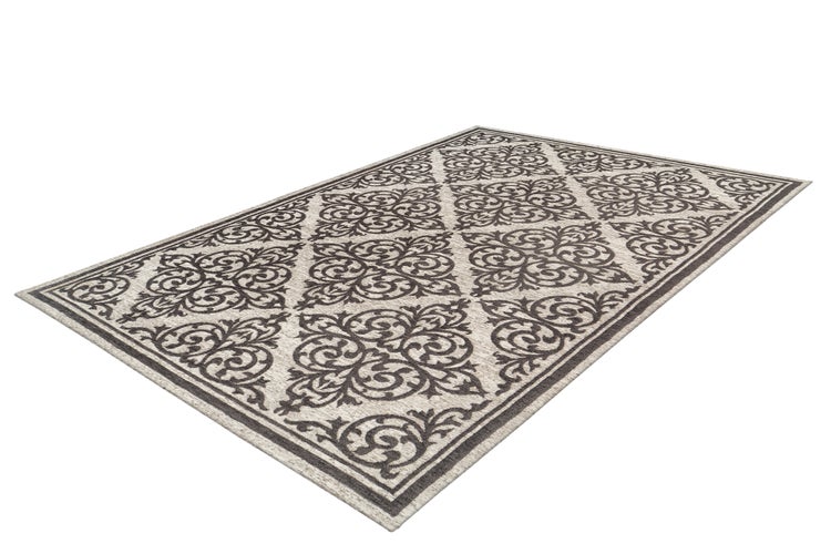 Kurzflor Teppich Lerato Grau Vintage, Used-Look 120 x 170 cm