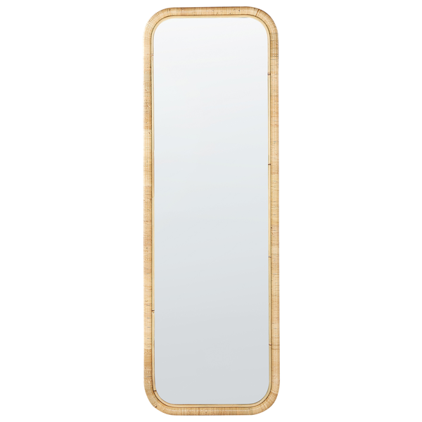 Rechteckiger Spiegel mit Rahmen aus Rattan
