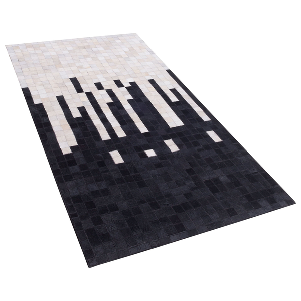 Teppich BOLU Schwarz 80 x 150 cm Echtleder