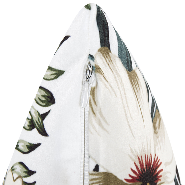 Dekokissen 2er Set OKRA Samtstoff 45 x 45 cm Bunt Pflanzenmuster