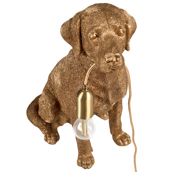 Dekorative Hundelampe mit Glühbirne im Maul