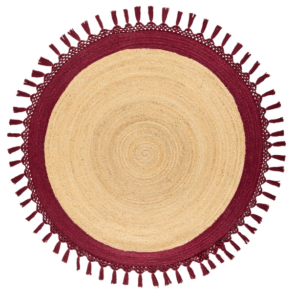 Teppich MARTS Dunkelrot ø 140 cm Jute