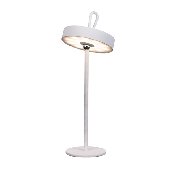 LED-Akku-Tischleuchte magnetisch ELLA für Außen und Innen, aus Metall und Kunststoff in Weiß , 35 cm hoch