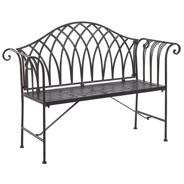 Gartenbank MILAZZO 130 cm Metall Schwarz