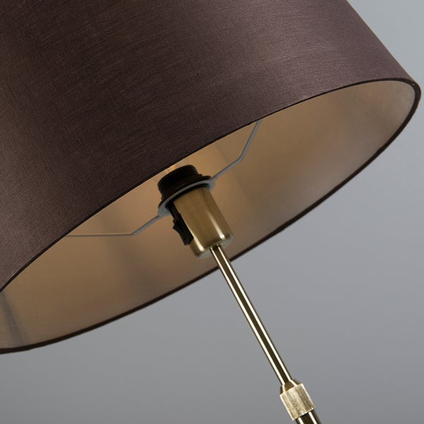 Stehleuchte gold / messing mit Schirm braun verstellbar 45 cm - Parte