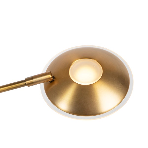 QAZQA - Moderne Stehlampe Bronze inkl. LED mit Lesearm - Mallorca Dimmer I Dimmbar I Wohnzimmer I Schlafzimmer I Deckenfluter - Stahl Länglich - I (nicht austauschbare) LED