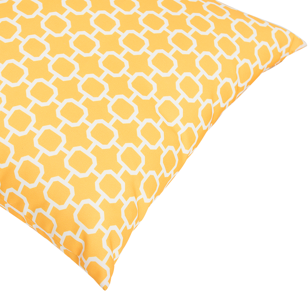 Gartenkissen 2er Set ASTAKOS Geometrisches Muster 40 x 40 cm Gelb