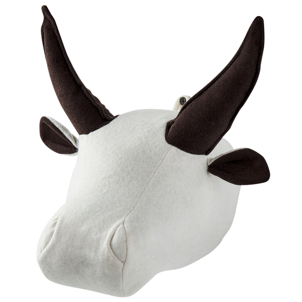 Wanddekoration für Kinder Stier GEOFFREY Baumwolle 24 cm Weiß
