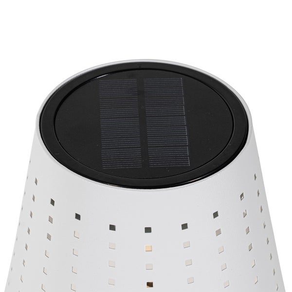 Outdoor-Tischleuchte weiß inkl. LED 3-stufig dimmbar wiederaufladbar und Solar - Ferre