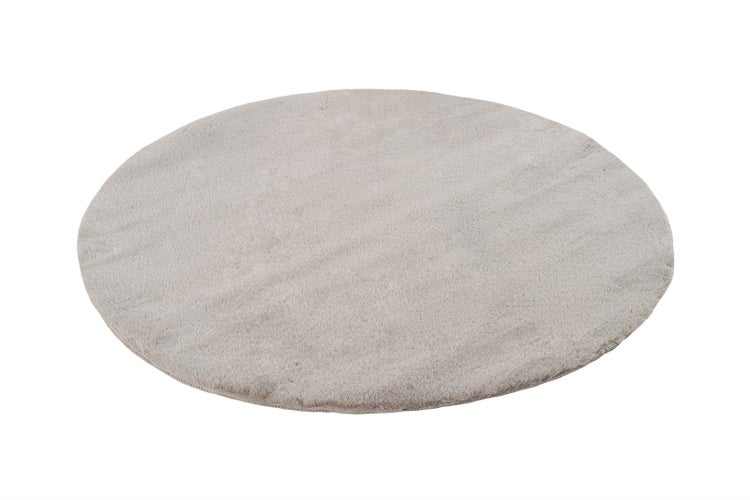 Kurzflor Teppich Enchantia Hellgrau 22 mm Uni Ø 100 cm