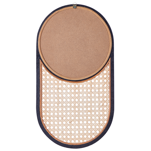 Dekoratives Wandobjekt aus Rattan und Holz