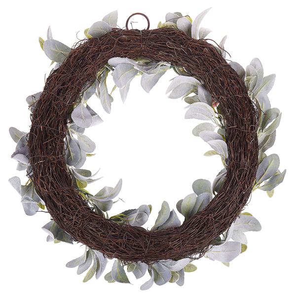 Dekorativer Türkranz aus Zweigen und Blättern