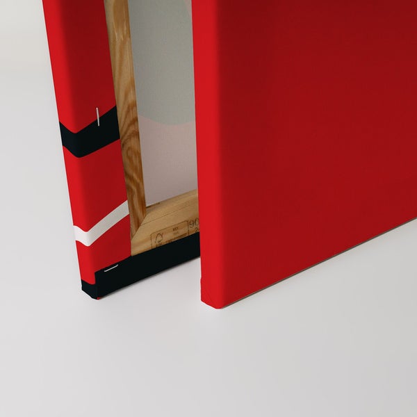 Detailansicht einer Leinwand mit Holzrahmen