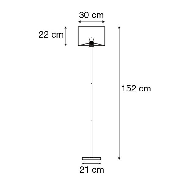 QAZQA - Moderne Stehlampe grau - VT 1 I Wohnzimmer I Schlafzimmer - Stahl Quadratisch I Länglich - LED geeignet E27