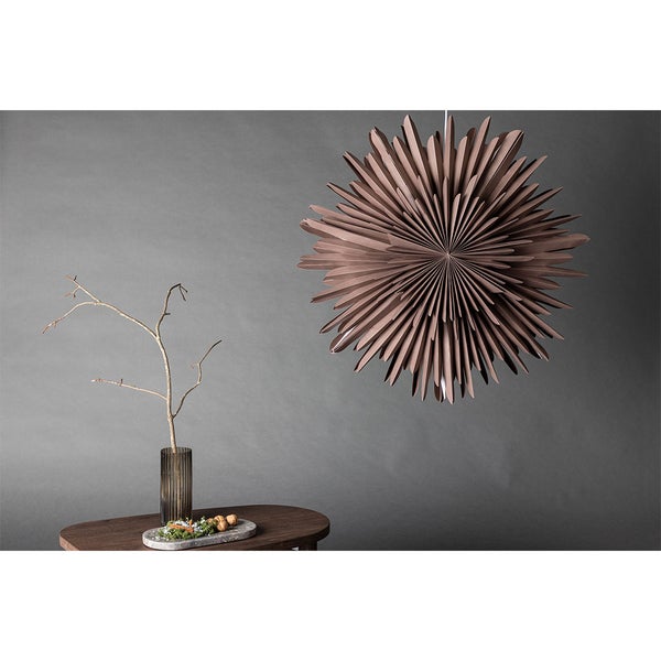 Sälen Weihnachtsstern mit Licht Papier Ø80 cm Pendelleuchte braun. 80 X 25 X 80 cm