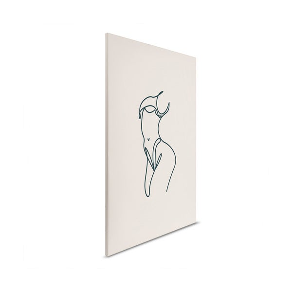 Leinwandbild mit abstrakter Körperlinienzeichnung