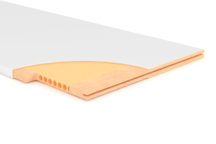 Holztürblatt Röhrenspan 985x1985mm CPL RAL 9016 mit Schlossfräsung passend für ClassicPocket