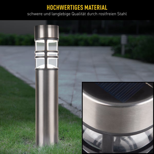 Gartenleuchte aus Edelstahl mit Solarpanel