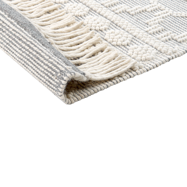Teppich SOLHAN Grau Beige 160 x 230 cm Wolle