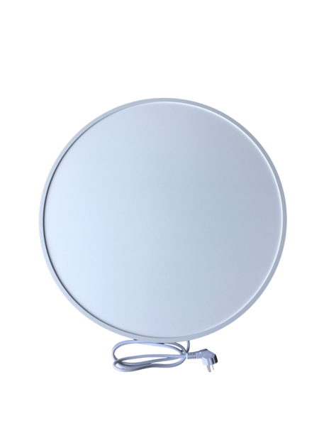 Infrarotpanel Quality Heating Rund 60cm 350W Aluminium Weiß inkl. IP52 Spritzwasserschutz & erhöhter Arbeitstemperatur