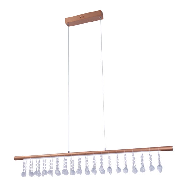 LED Pendelleuchte NOBILIS Länge ca. 100 cm, aus Metall und Kunststoff in Gold, mit fest verbauten LEDs, Beleuchtung für Wohnzimmer, Esszimmer oder Büro