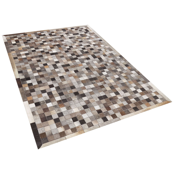 Teppich ARMUTLU Grau 160 x 230 cm Echtleder
