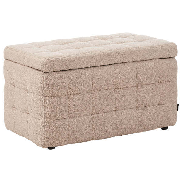 Beige Truhenbank mit gestepptem Bezug