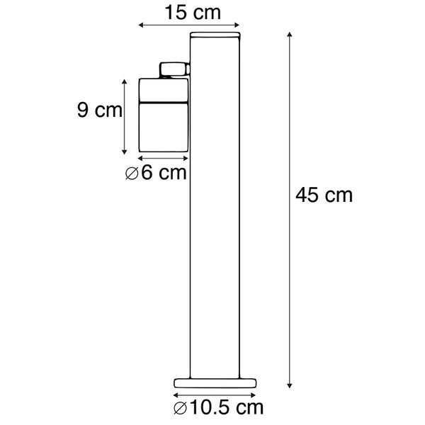 Außenleuchte schwarz 45 cm einstellbar IP44 - Solo